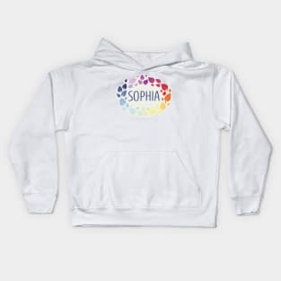 Sophia name with colorful leaves Kids Hoodie